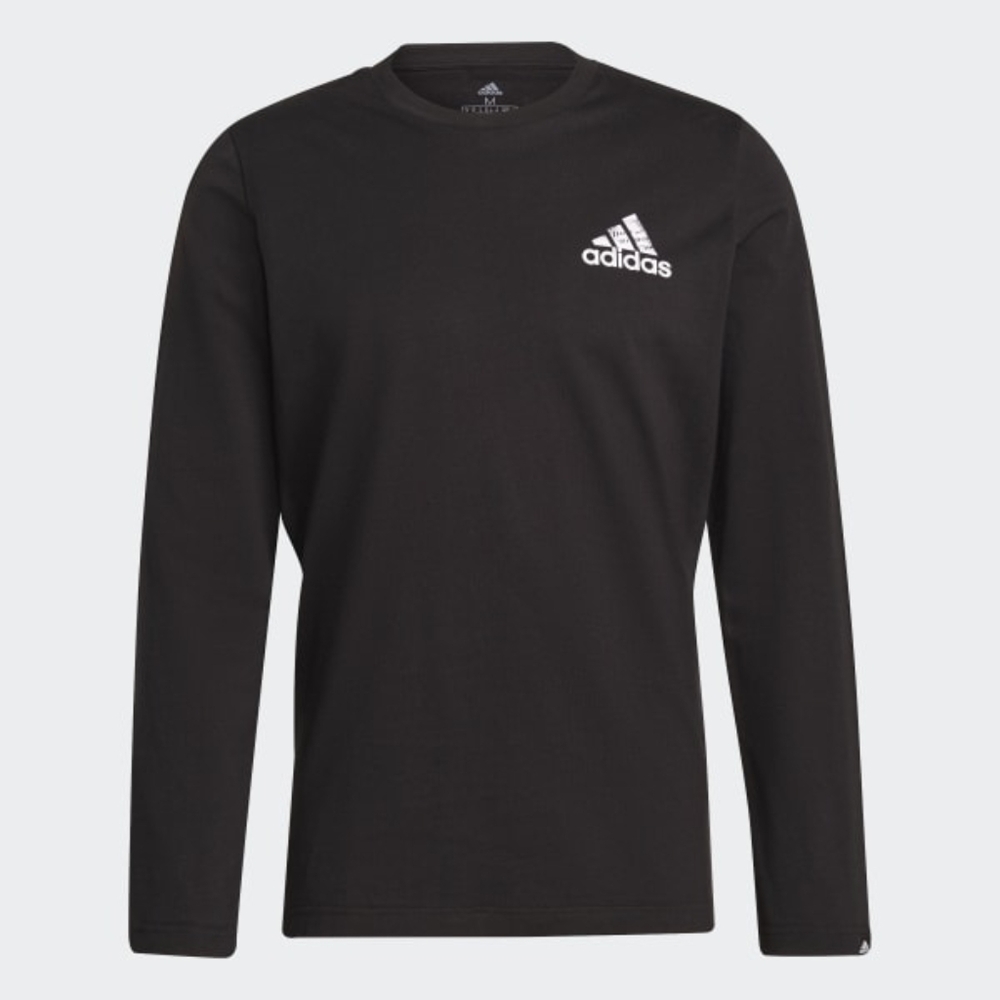 Adidas mens XL graphic back spray paint tee black/white